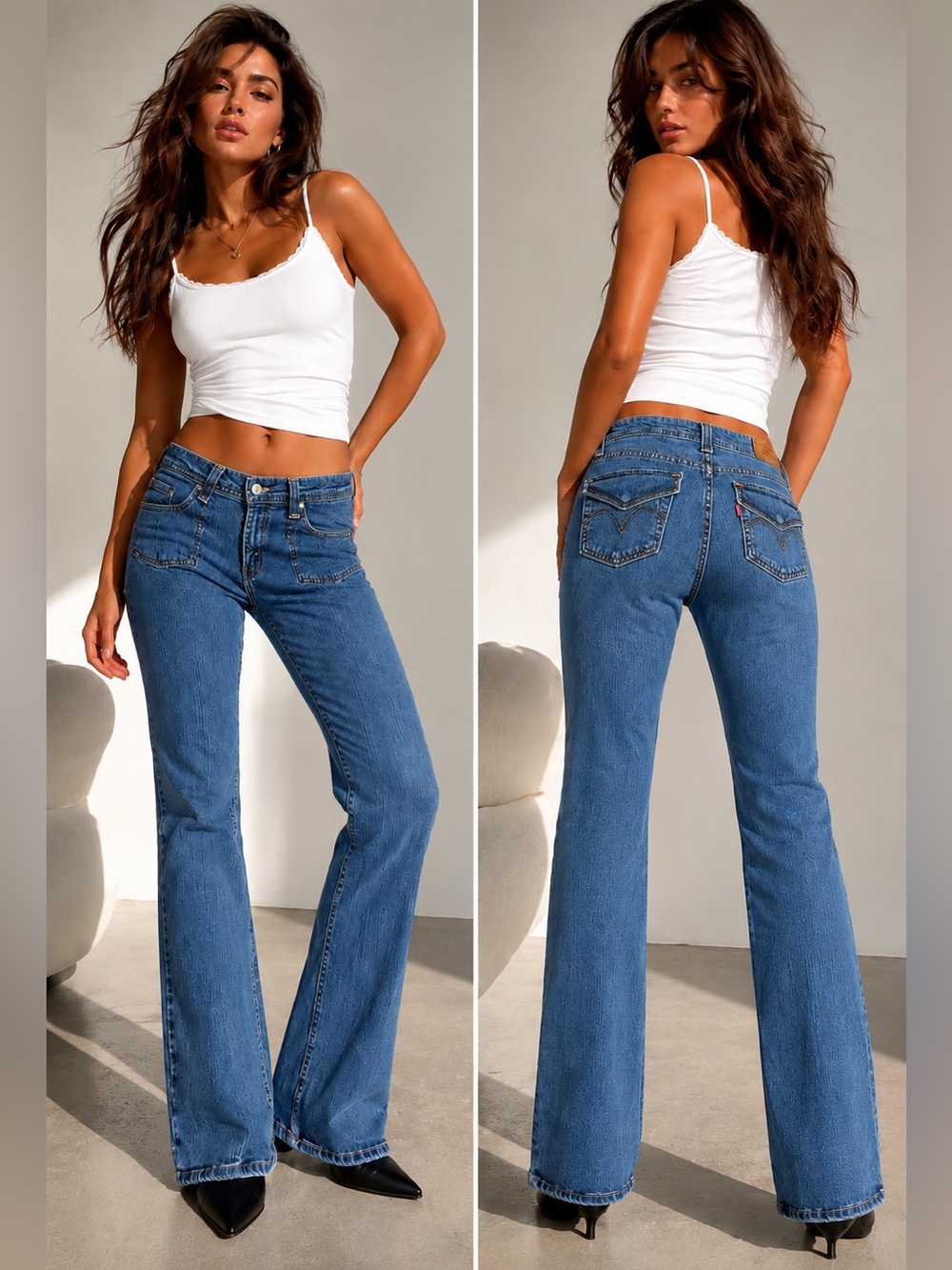 Vintage Levi’s 542 Low Rise Flare Bootcut Jeans Y2K Medium Wash Indie Sleaze 6